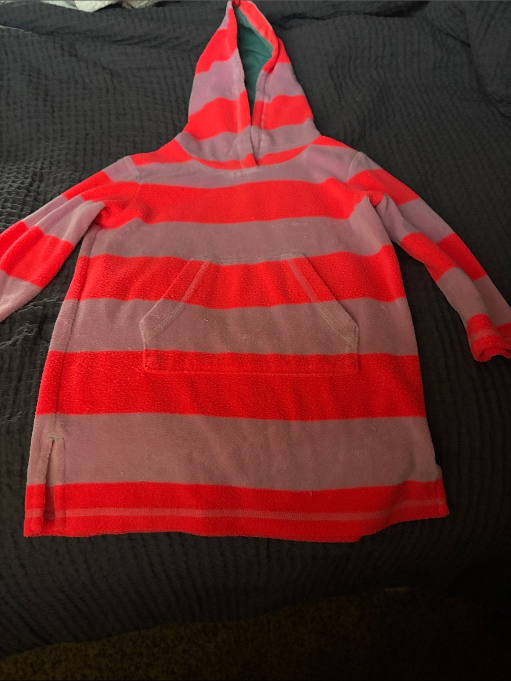Boden Striped swim cover up Pullover - Bright Red & Lavender